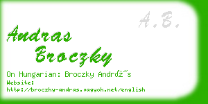 andras broczky business card